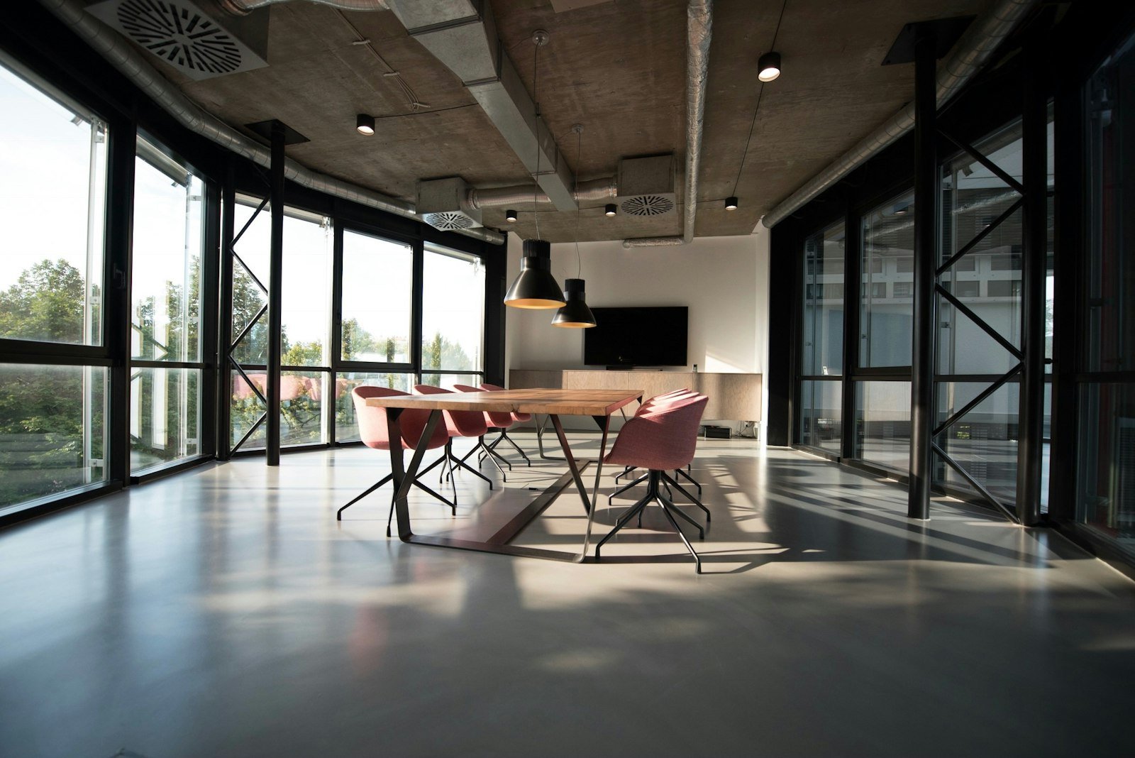 The Norr Atelier studio in Copenhagen, with drawings pinned along a long wall